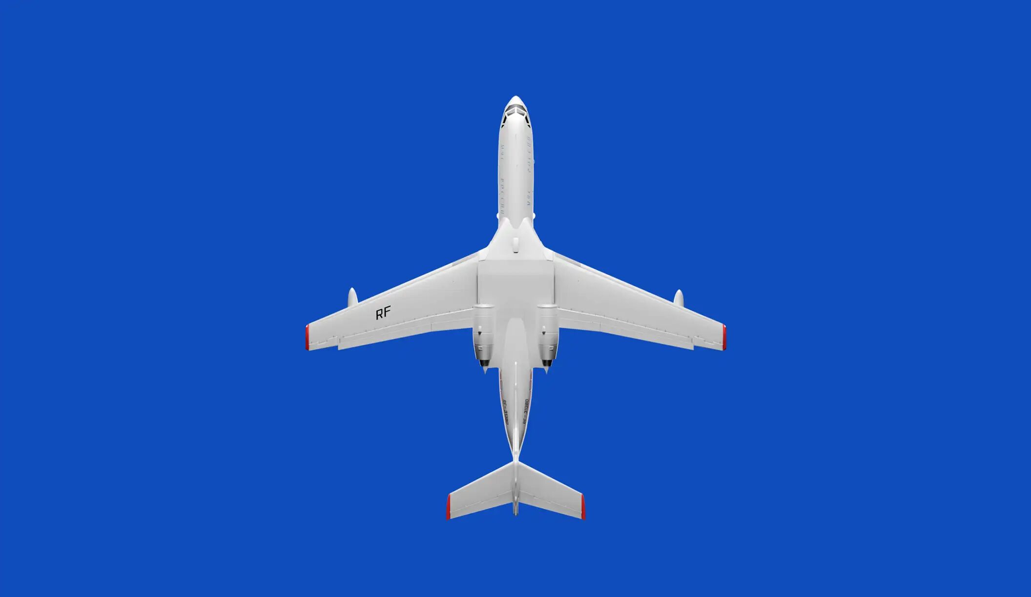 самолет на синем фоне