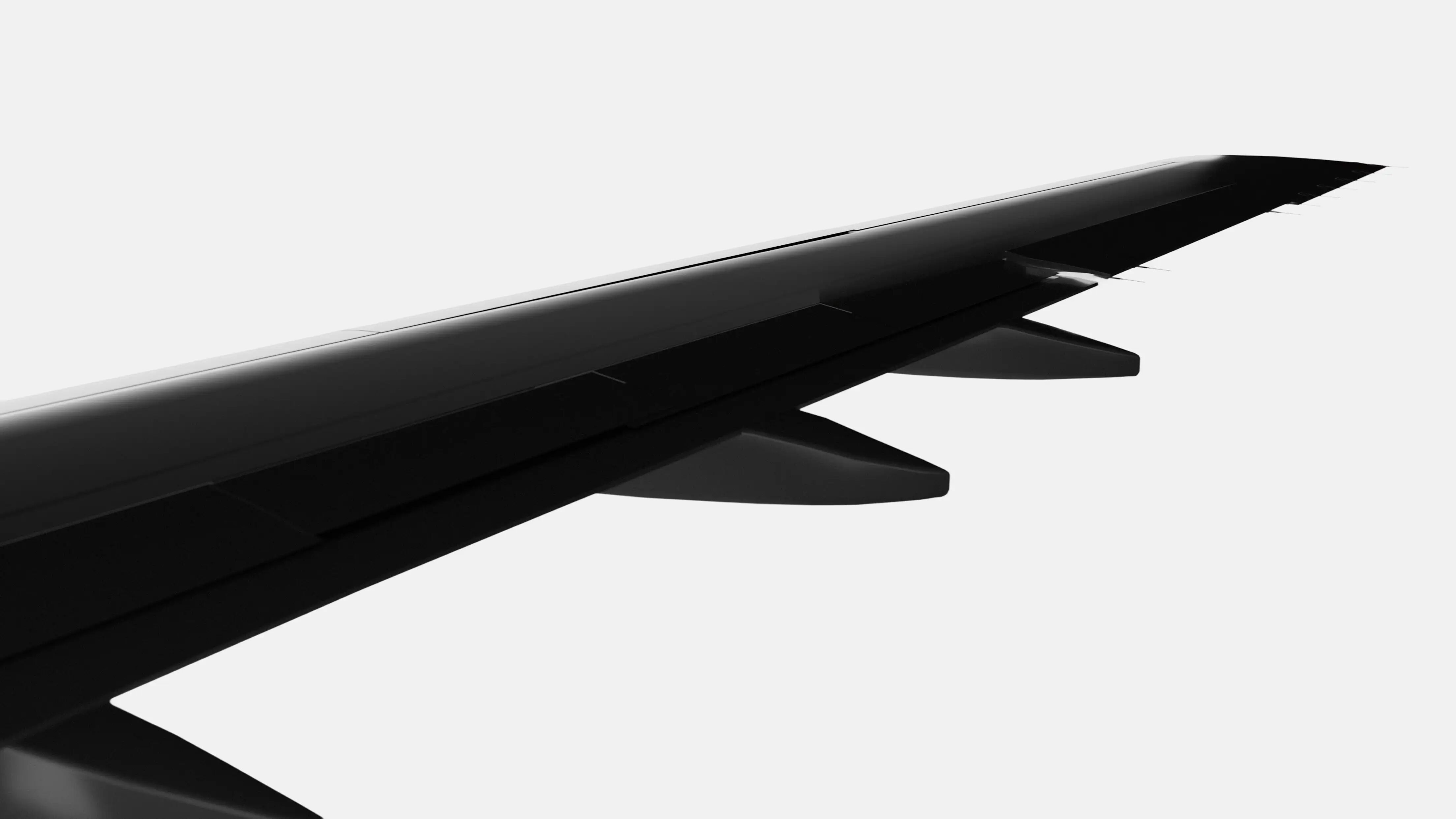 крыло самолета уходящее вверх. серый фон